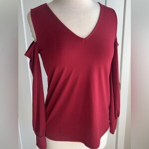 Burgundy Cold Shoulder Top